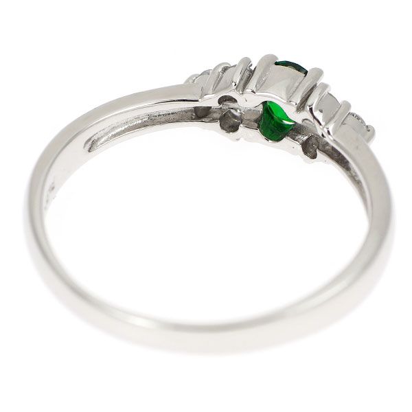 Pt900 グリーン ガーネット ダイヤモンド リング D0.12ct - メルカリ