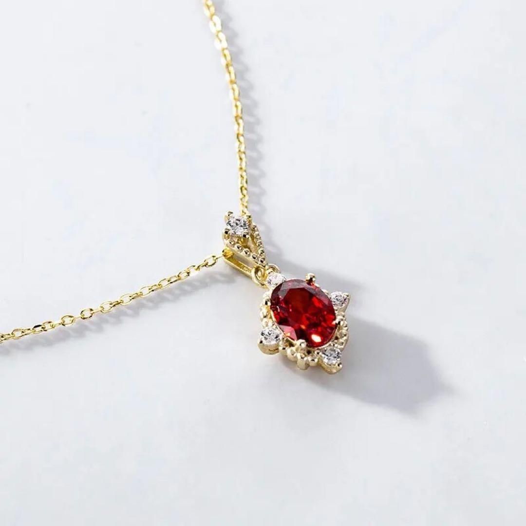 k10ガーネットネックレス 未使用 クリスマスプレゼントに ガーネット ネックレス K10 レディース シンプル おしゃれ 普段 使い