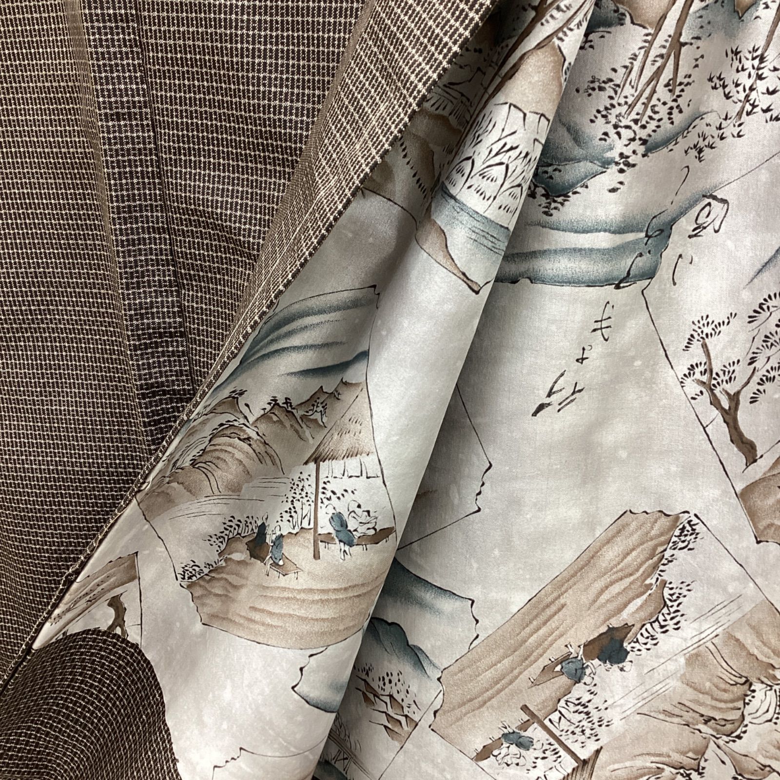 新品未使用 メンズ 着物羽織り 紬地 正絹 証紙つきR59 - メルカリ