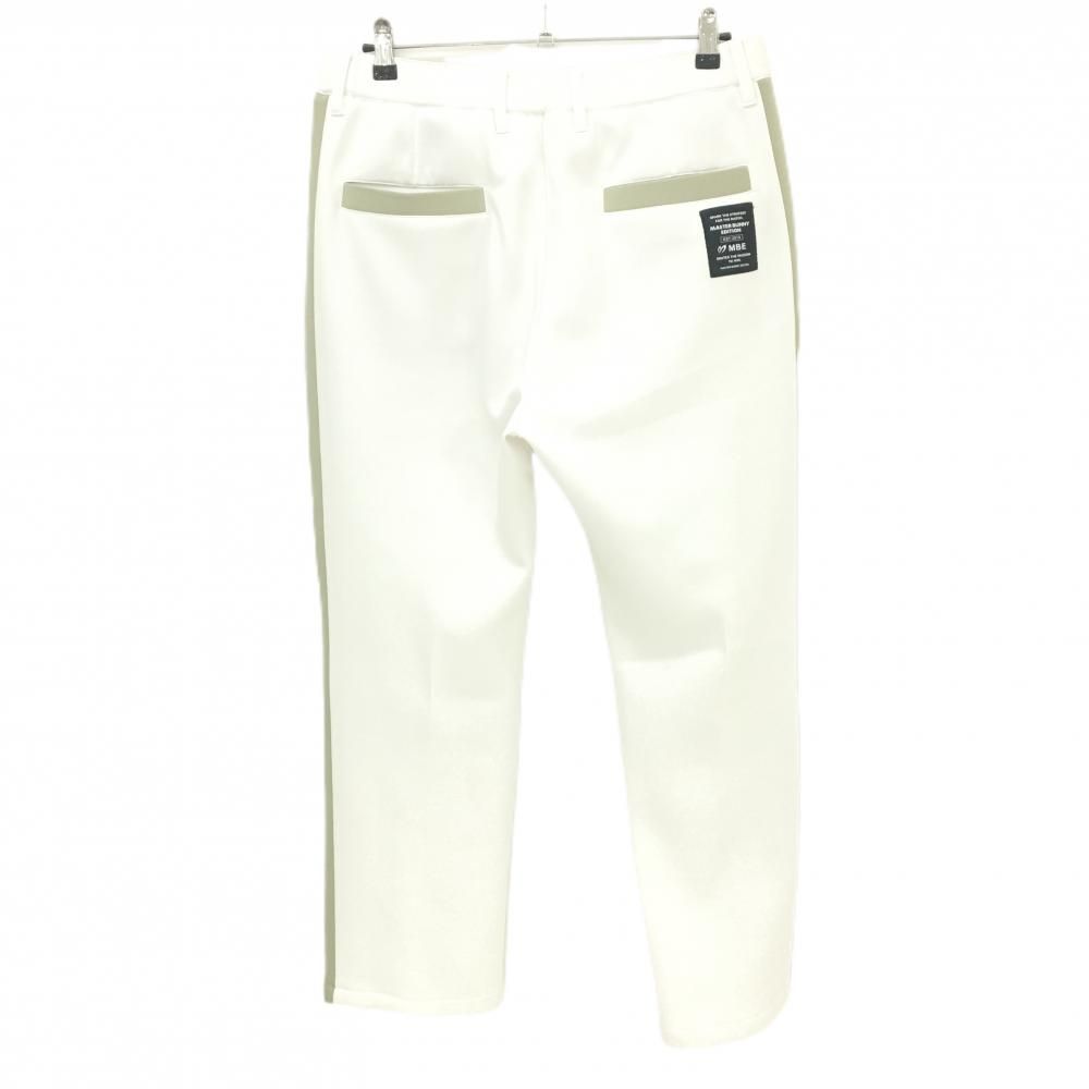 マスターバニー パンツ 白×カーキ サイドライン ウエスト調整紐 メンズ 6 XL ゴルフウェア モデル MASTER BUNNY EDITION