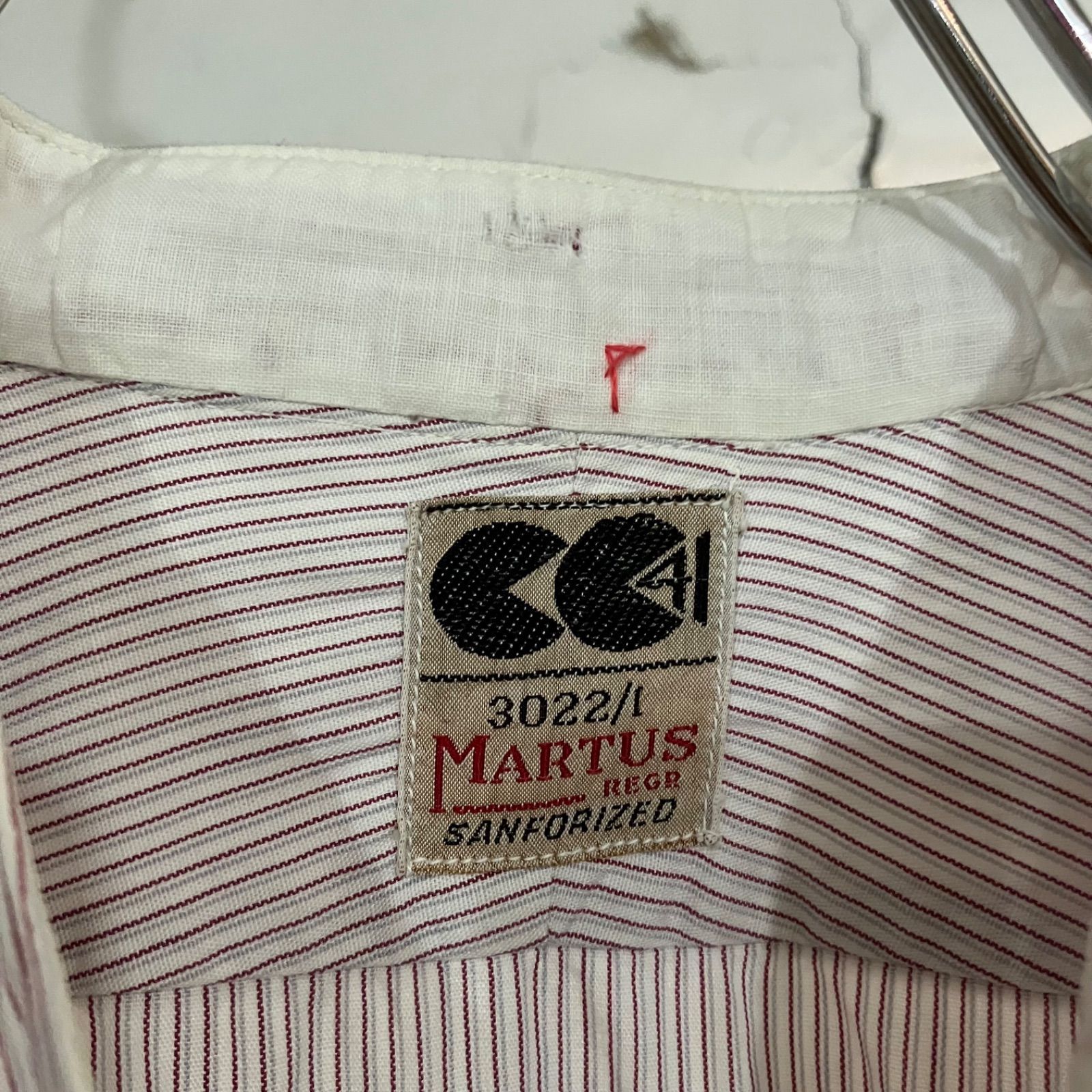 40 s BRITISH WORK MARTUS CC 41 イギリスワーク ストライプ バンド シャツ
