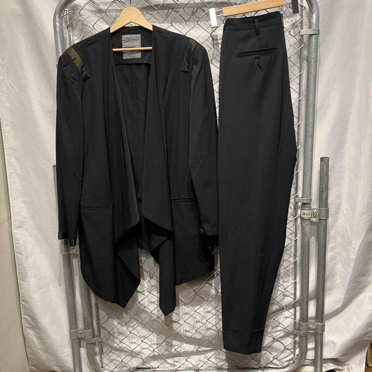 80s YOHJI YAMAMOTO POUR HOMME 変形ジャケット セットアップ 丸ロゴ