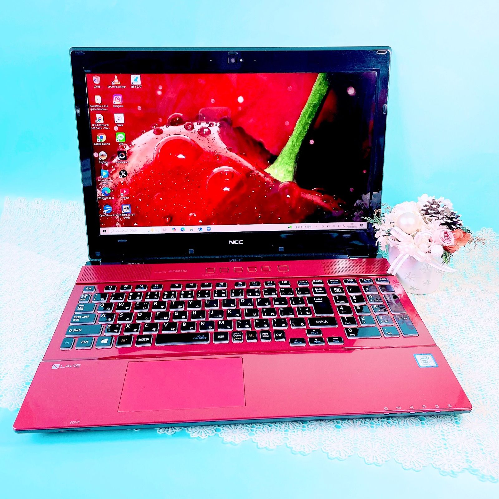 高性能Corei7✨️売り切れ続出おしゃれレッド✨️ノートパソコン！大