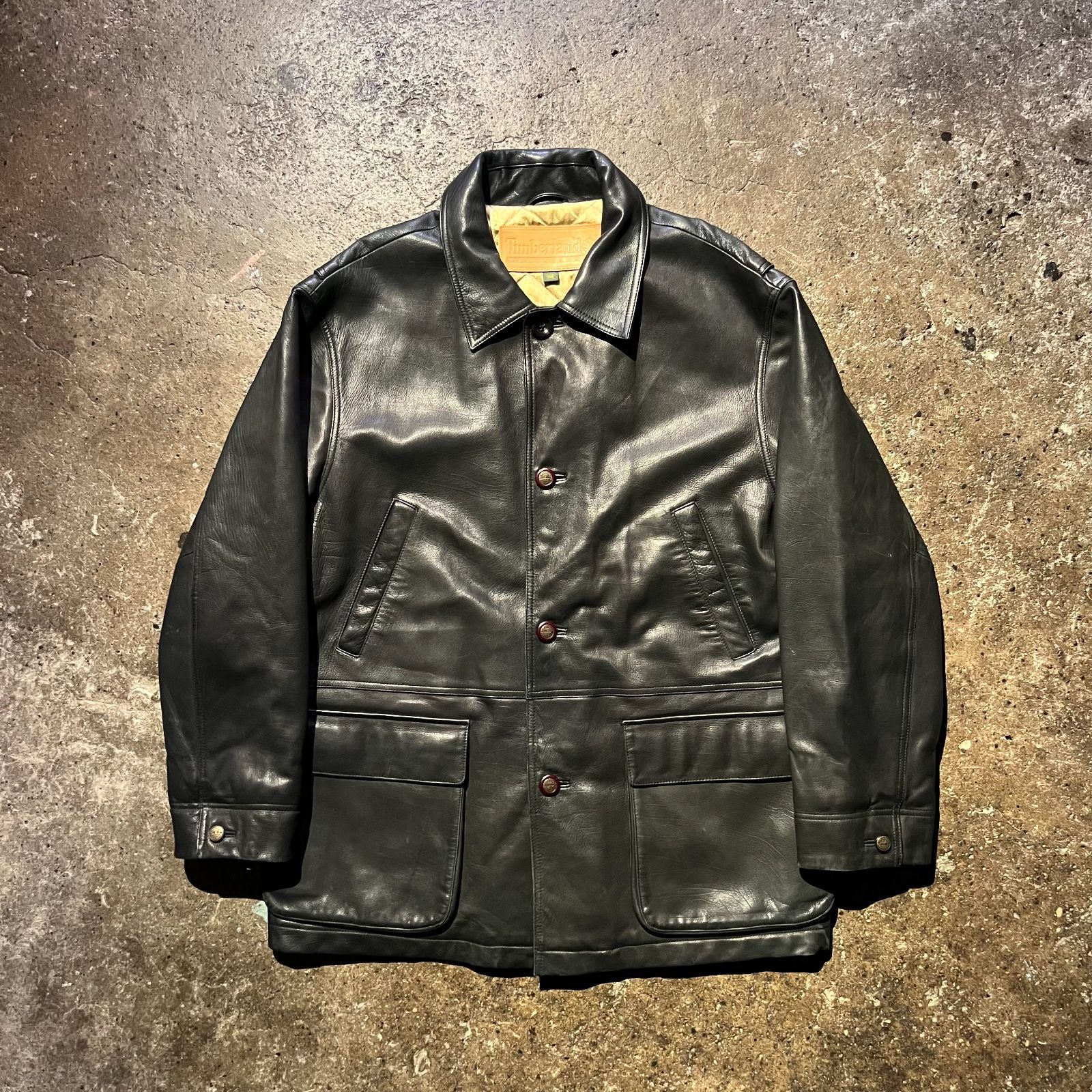 Timberland 90s レザーカーコート ティンバーランド レザージャケット