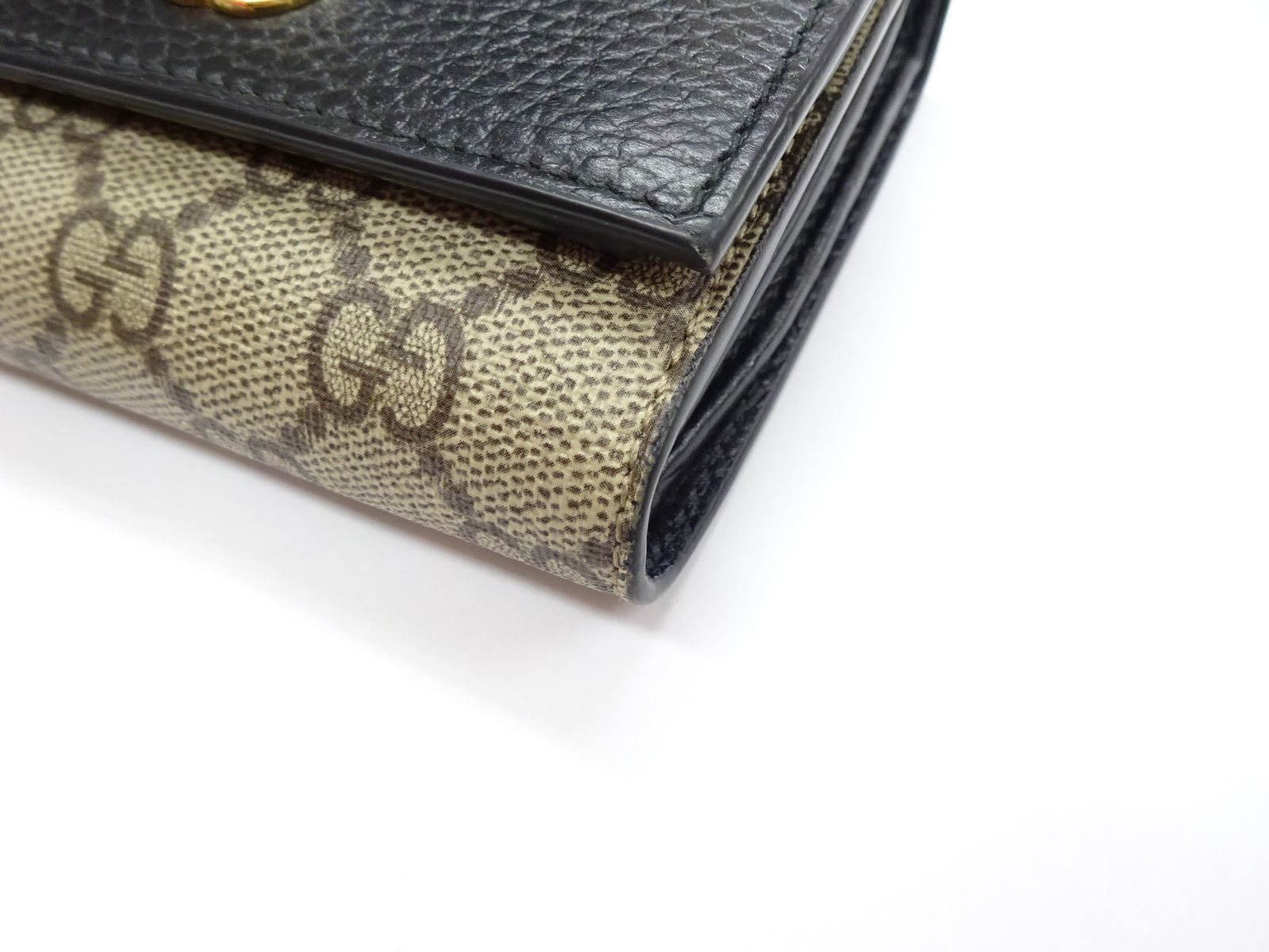 箱付 GUCCI グッチ GGマーモント ダブルG ミディアム コンパクト財布