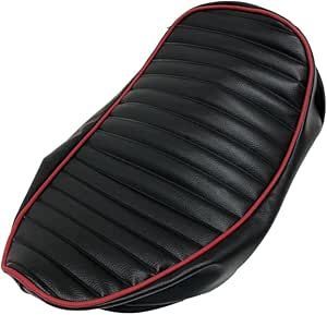 スズキ マメタン50 ２型 OR 50 型式 502 設計 シートカバー 針金入り 厚手生地 生地色 黒タックロール パイピング赤 張替タイプ