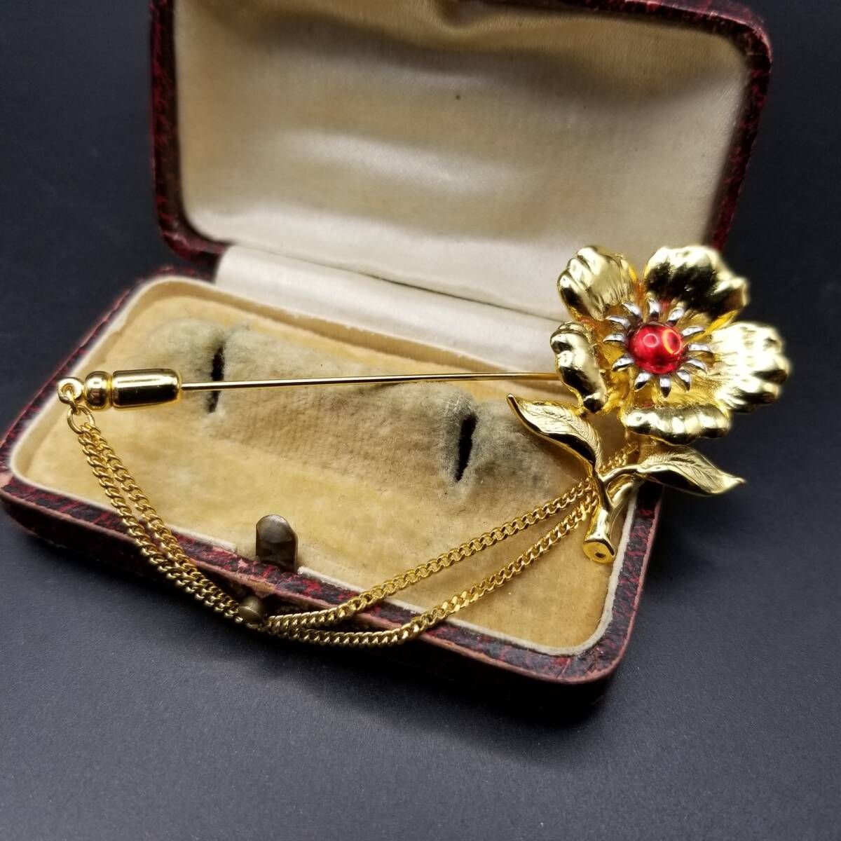 Verite 大きなお花 ヴィンテージ フラワー ラペルピン ブローチ