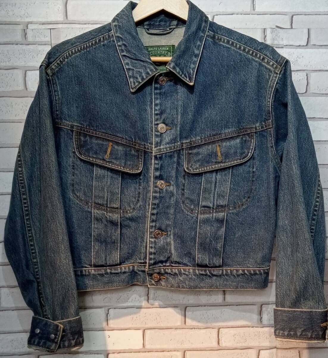 RALPH LAUREN / 80-90s/COUNTRY/緑タグ/デニムシャツジャケット/M// POLO RALPH LAUREN ポロ ラルフローレン 90s polo country 緑タグ