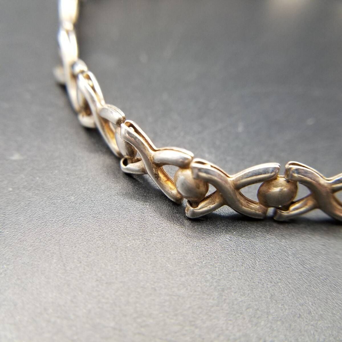 イタリア ヴィンテージ X字チェーン シンプル 925 シルバー