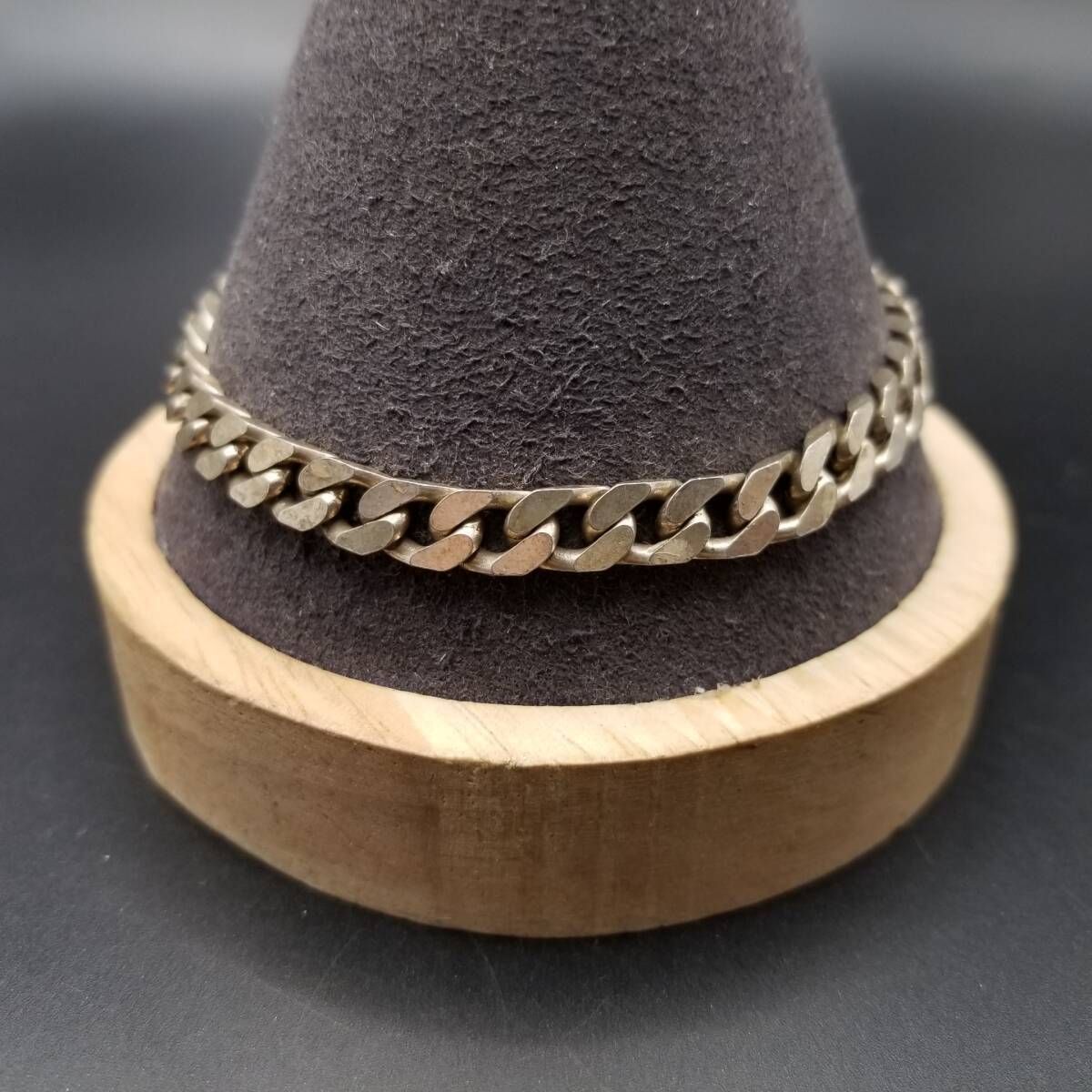 IBB 喜平チェーン 幅広 925 シルバー ヴィンテージ ブレスレット 銀 Sheffield Import ホールマーク 重厚感 メンズジュエリー Y 22 K