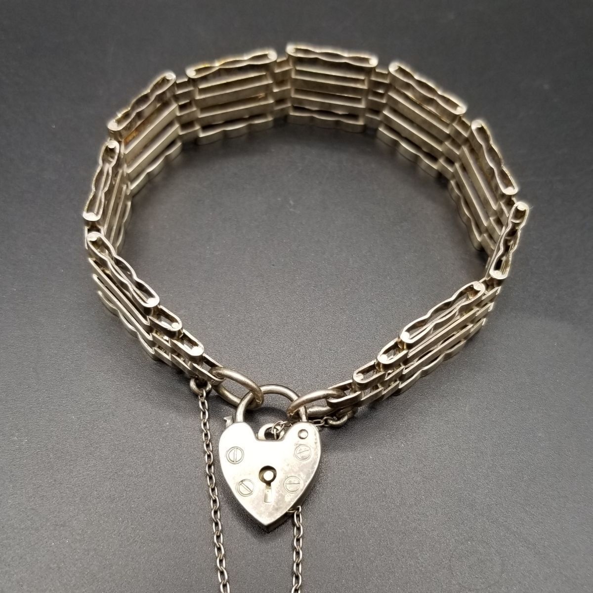 1976年 英国 ヴィンテージ ハートロック 南京錠チャーム 4連チェーン