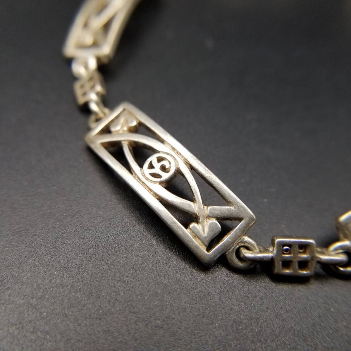  ハートの矢印 フローラル パネルチェーン 925 シルバー ヴィンテージ ブレスレット 銀 レトロ ジュエリー ユニセックス Y 22 M ブレスレット アクセサリー