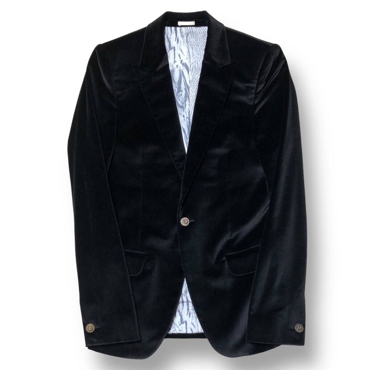 アレキサンダーマックイーン　ベロア　テーラードジャケット　ブラック　46 本人期 Alexander Mcqueen ベロアジャケット テ-ラ-ドジャケット 11年モデル