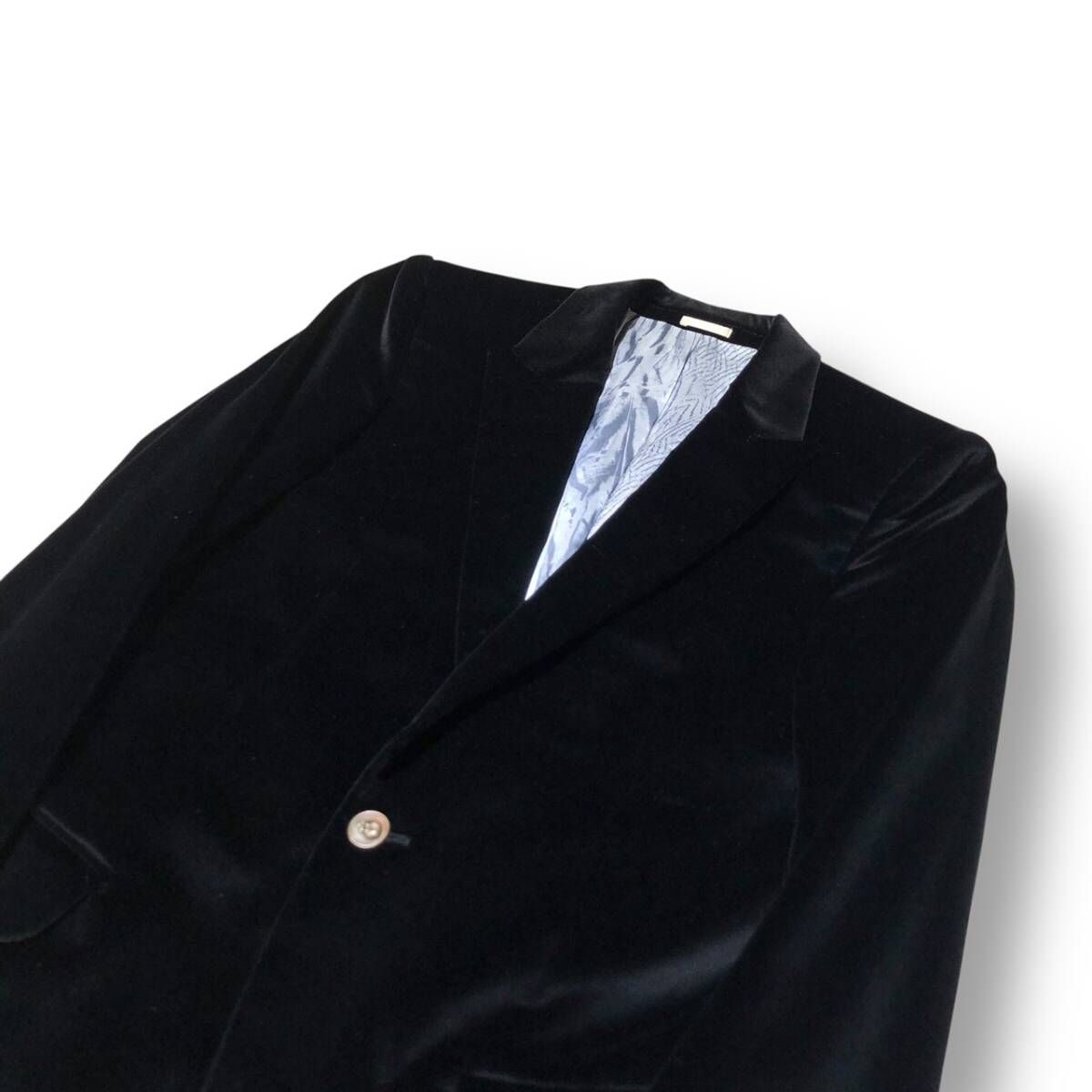 アレキサンダーマックイーン　ベロア　テーラードジャケット　ブラック　46 本人期 Alexander Mcqueen ベロアジャケット テ-ラ-ドジャケット 11年モデル