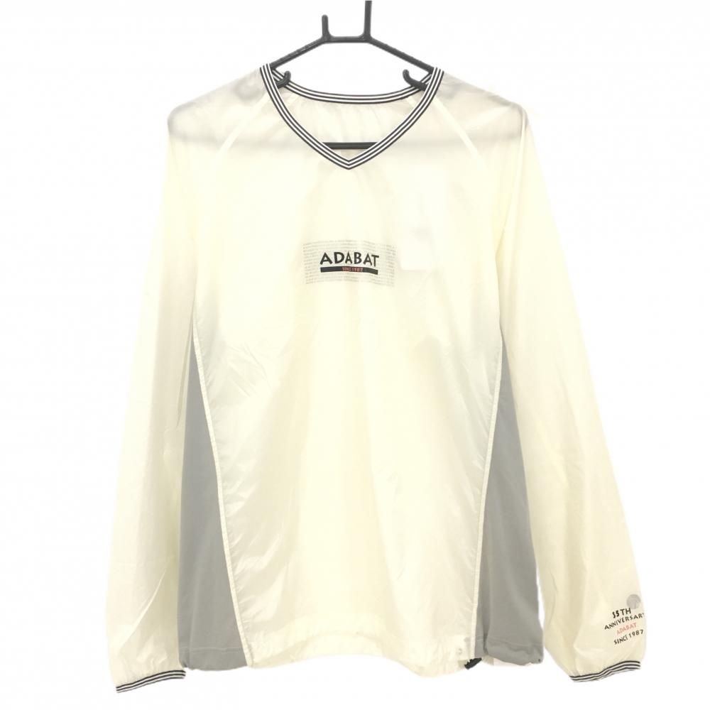 アダバット ブルゾン アイボリー 薄手 撥水 35周年記念モデル ナイロン メンズ 48 L ゴルフウェア adabat