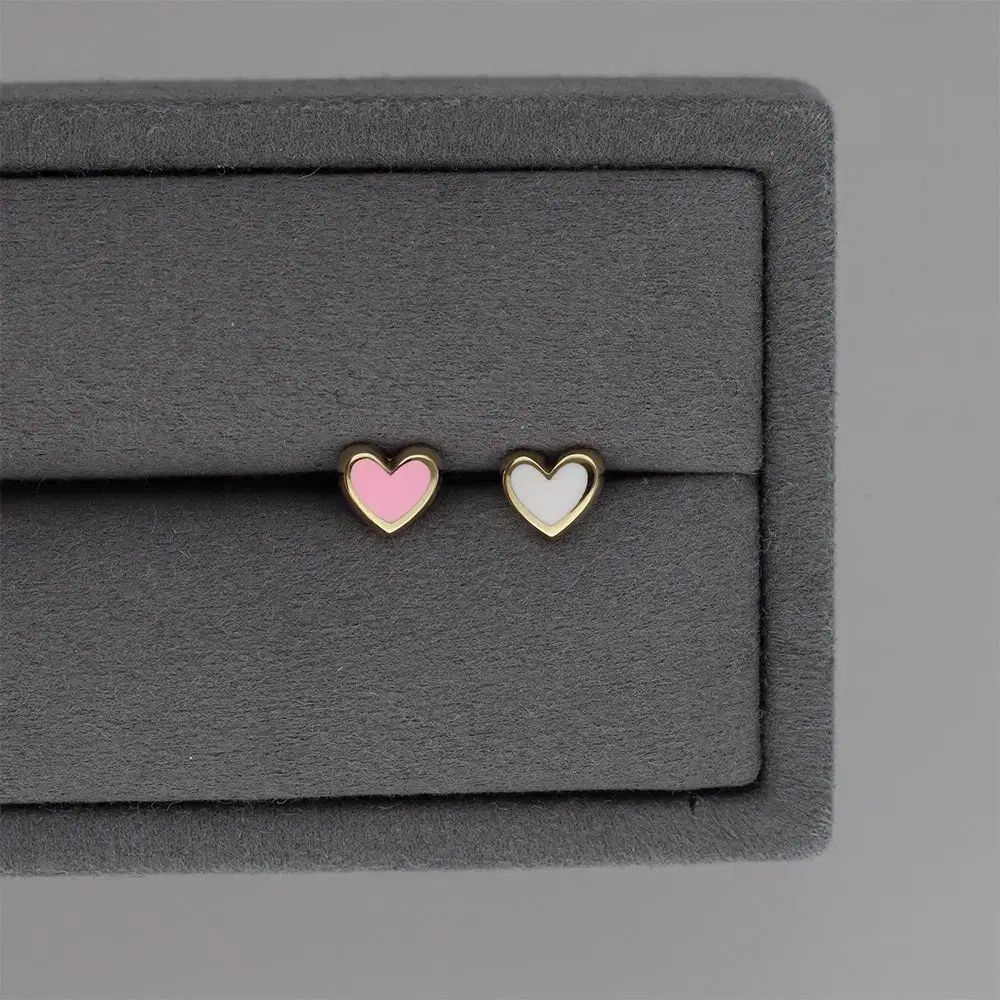 14k 18k ボリューム ハート エポック ピアス