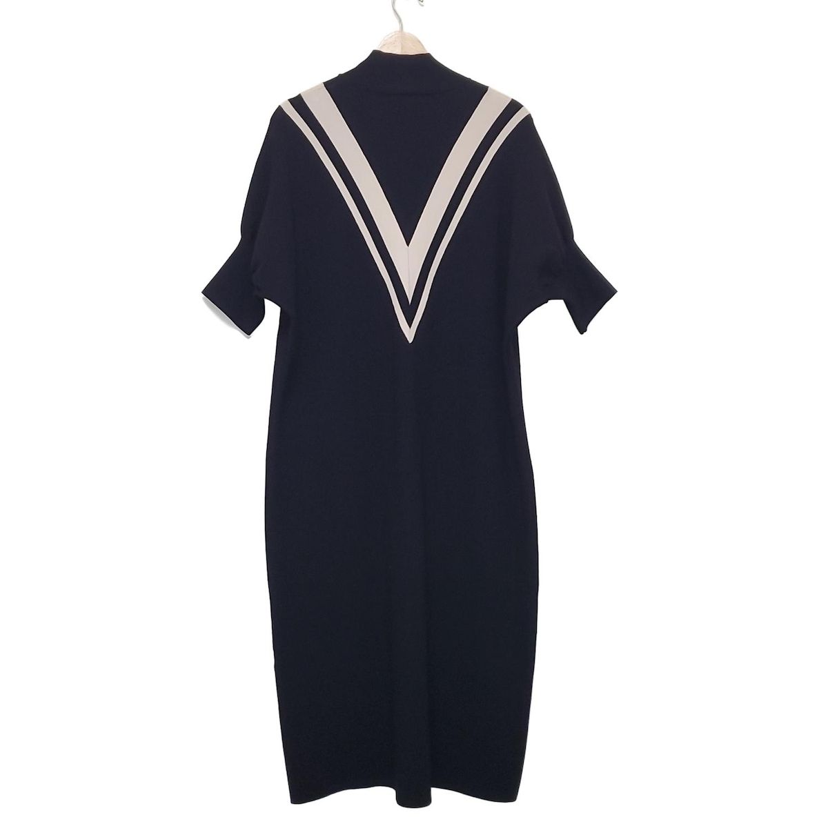 LE PHIL ルフィル ワンピース サイズ1 S レディース 黒 ベージュ ハイネック 半袖 ロング ニット