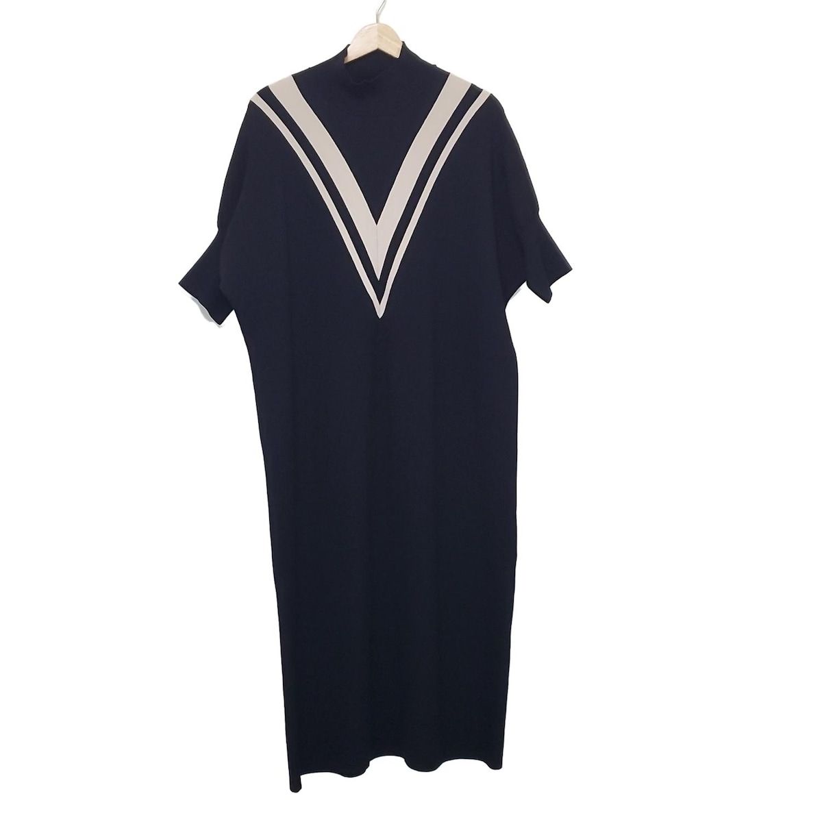 LE PHIL ルフィル ワンピース サイズ1 S レディース 黒 ベージュ ハイネック 半袖 ロング ニット