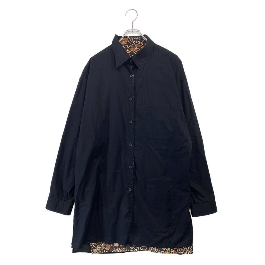 YOHJI YAMAMOTO 総柄 リバーシブルシャツ 長袖シャツ size 2 ブラック