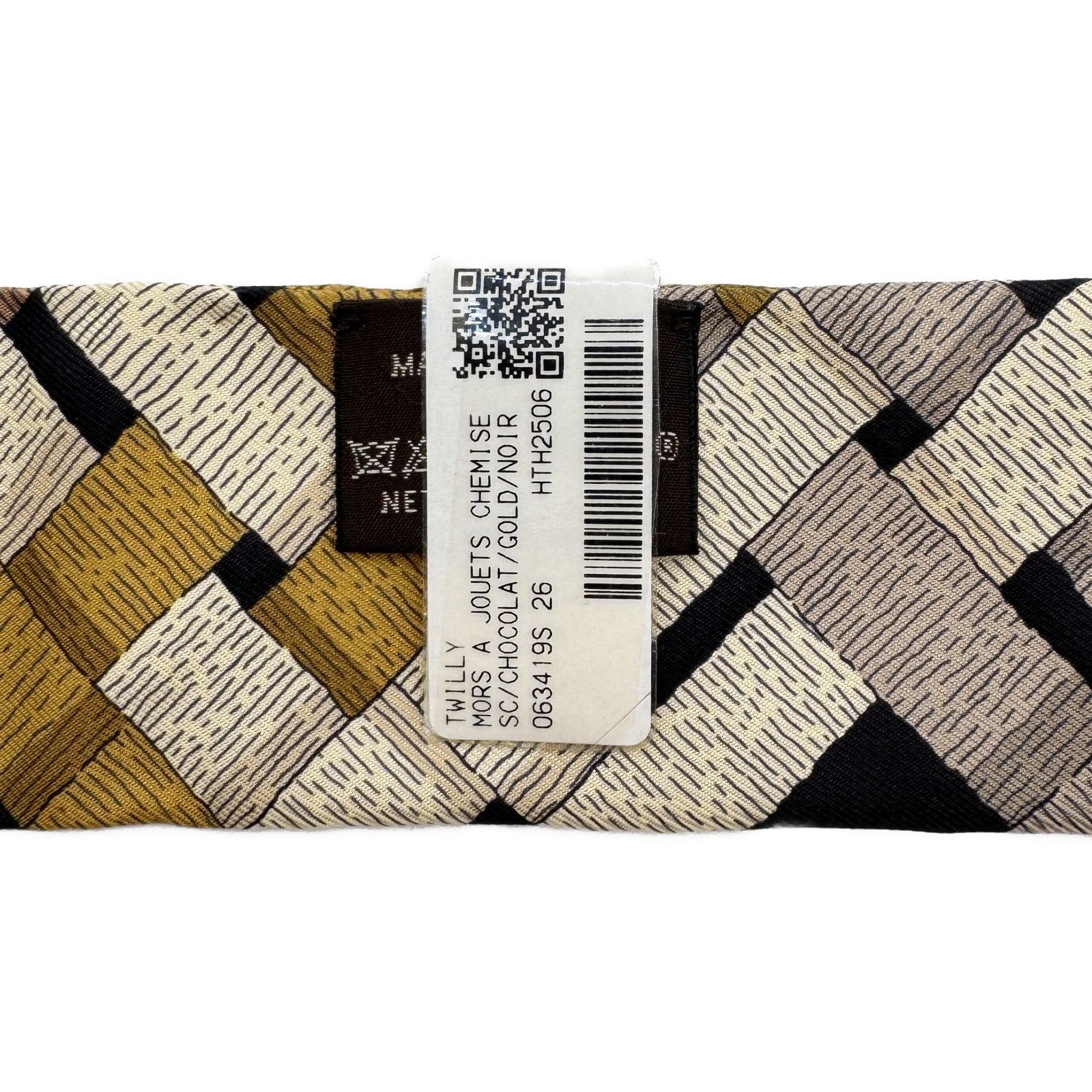 HERMES　エルメス　ツイリー　馬銜シュミーズ　シルクリボンスカーフ　ショコラ エルメス(HERMES) ツイリー 馬銜・シュミーズ MORS A JOUETS CHEMISE