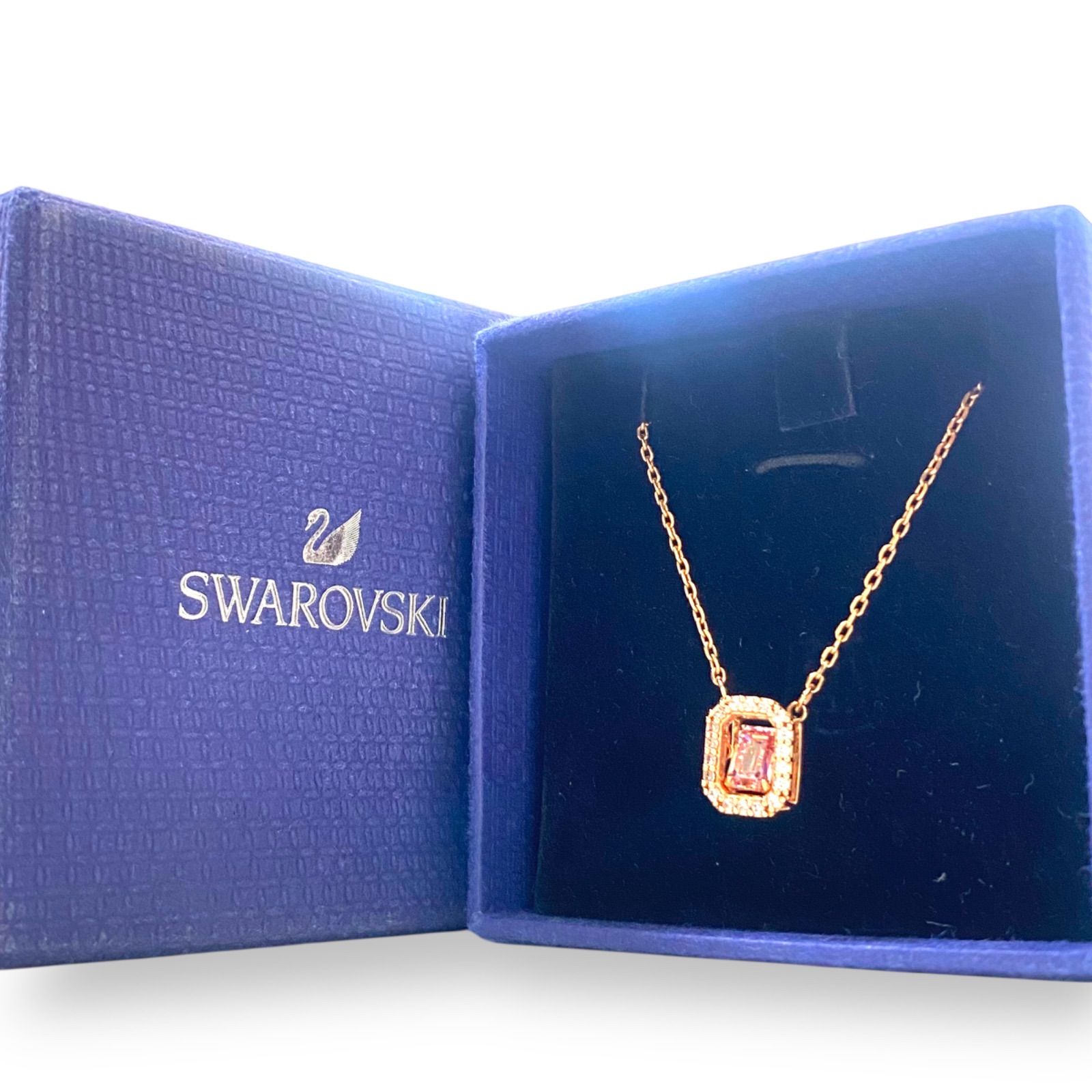 未使用に近いスワロフスキーSWAROVSKI ネックレス ローズゴールド