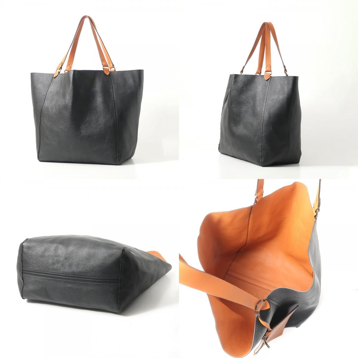 □美品□BURBERRY バーバリー トートバッグ リバーシブル ロゴ レザー