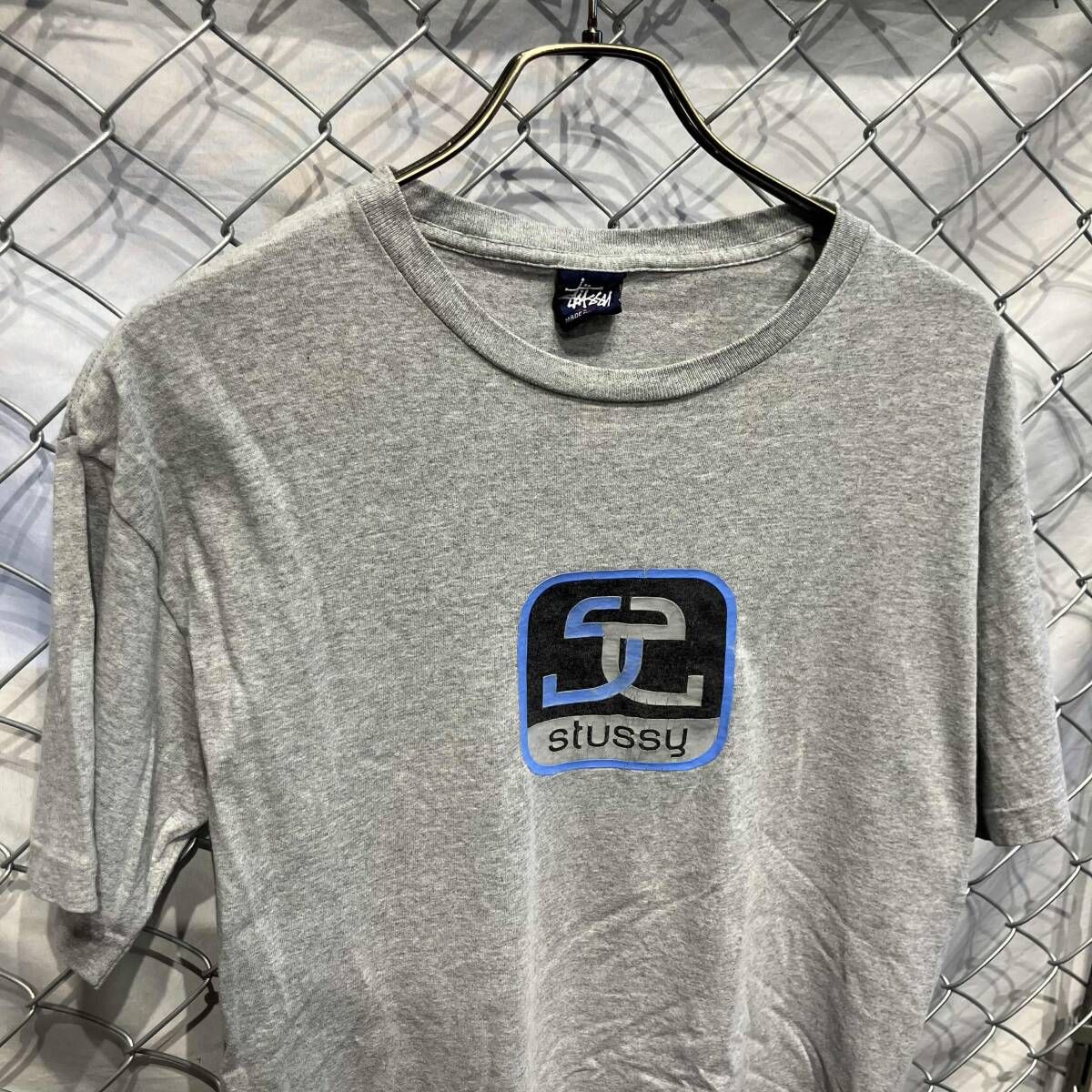 90s STUSSY OLD STUSSY 紺タグ 半袖Tシャツ グレー L ステューシー