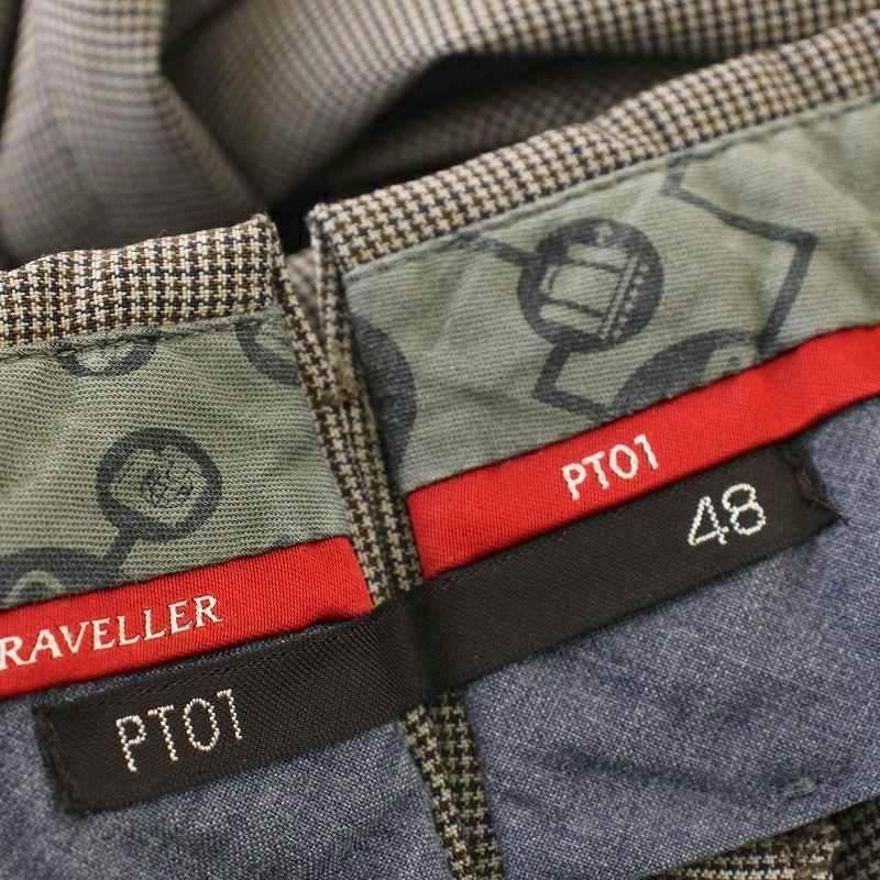 ピーティーゼロウーノ PT01 EVO FIT スラックス パンツ チェック柄