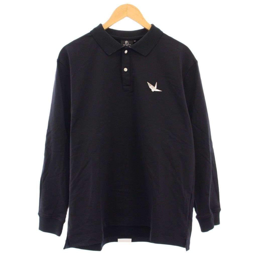 ウノピュウノウグァーレトレ GOLF ゴルフウェア ポロシャツ 長袖 レギュラー ハーフボタン ストレッチ ロゴ VI 黒 ブラック BB