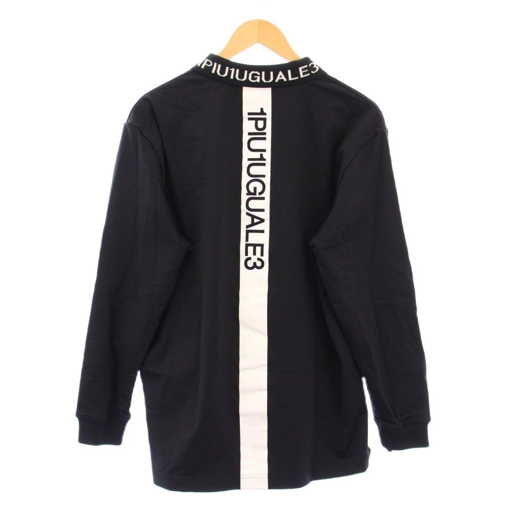 ウノピュウノウグァーレトレ GOLF ゴルフウェア ポロシャツ 長袖 レギュラー ハーフボタン ストレッチ ロゴ VI 黒 ブラック BB