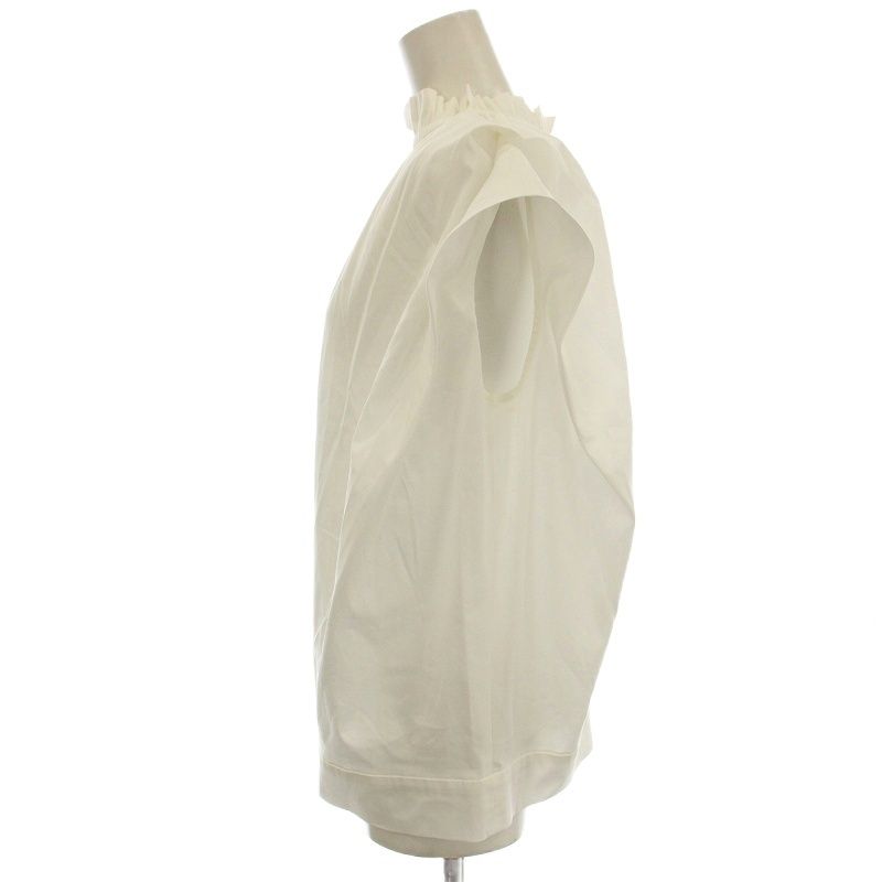 Gypsohila ジプソフィア ノースリーブ フリル シャツ ブラウス F 白  