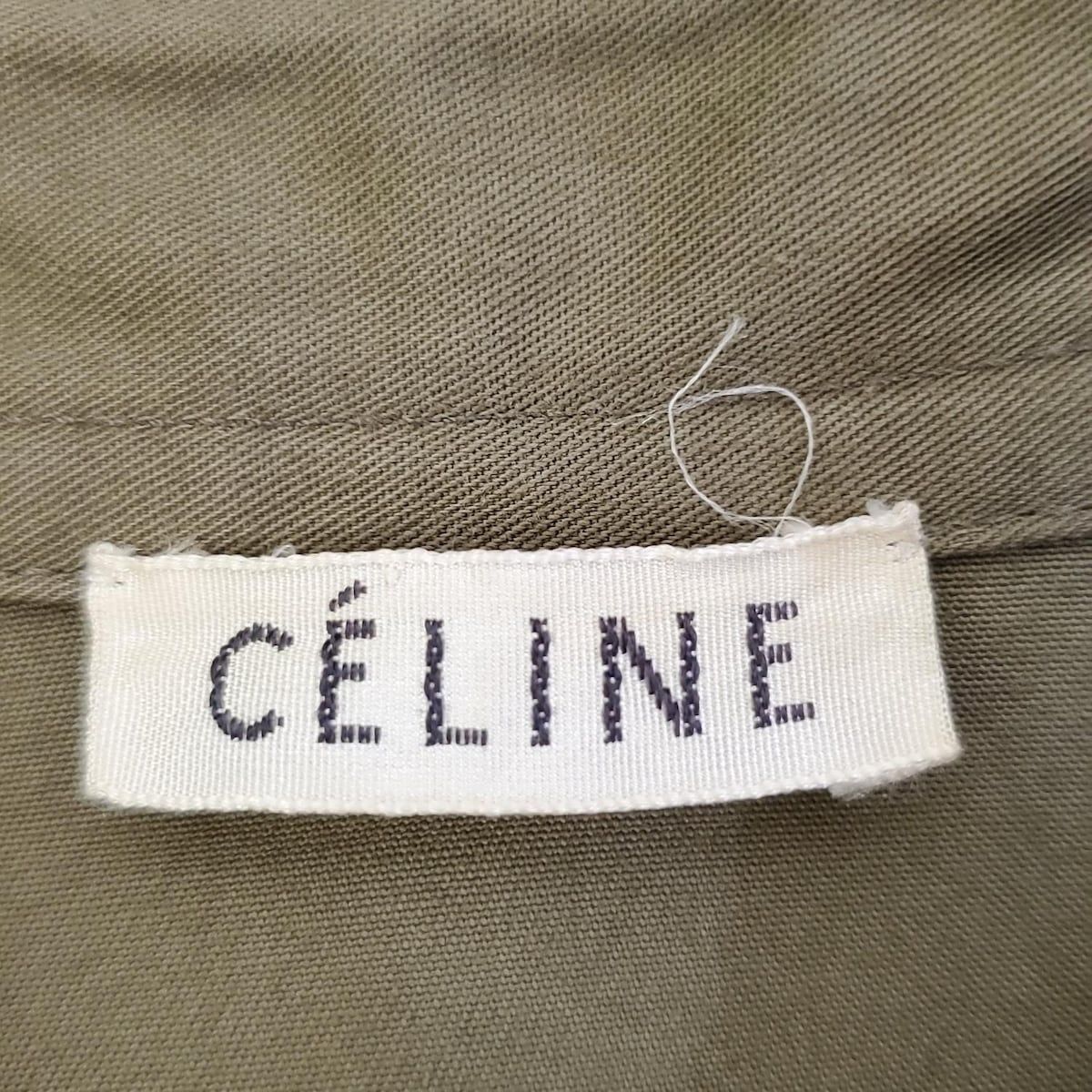 CELINE セリーヌ ワンピース サイズ38 M レディース カーキ 半袖 ひざ丈 シンプルコーデ チェック柄