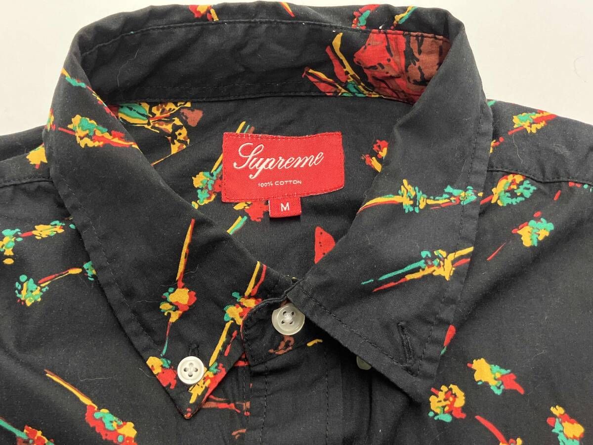 Supreme 半袖シャツ シュプリーム ブラック 総柄 SIZE：M - メルカリ