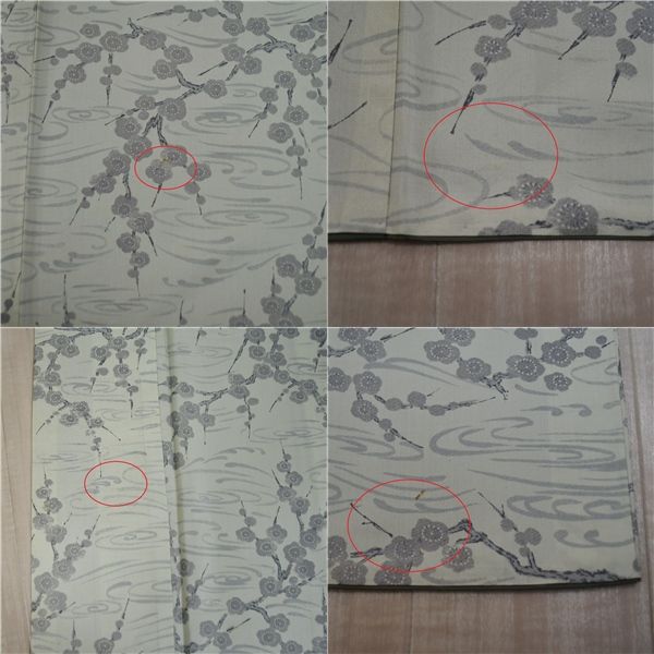 着物 正絹 女性 染め 紬 小紋 袷きもの 薄緑 身丈164cm 絹100％ 普段着