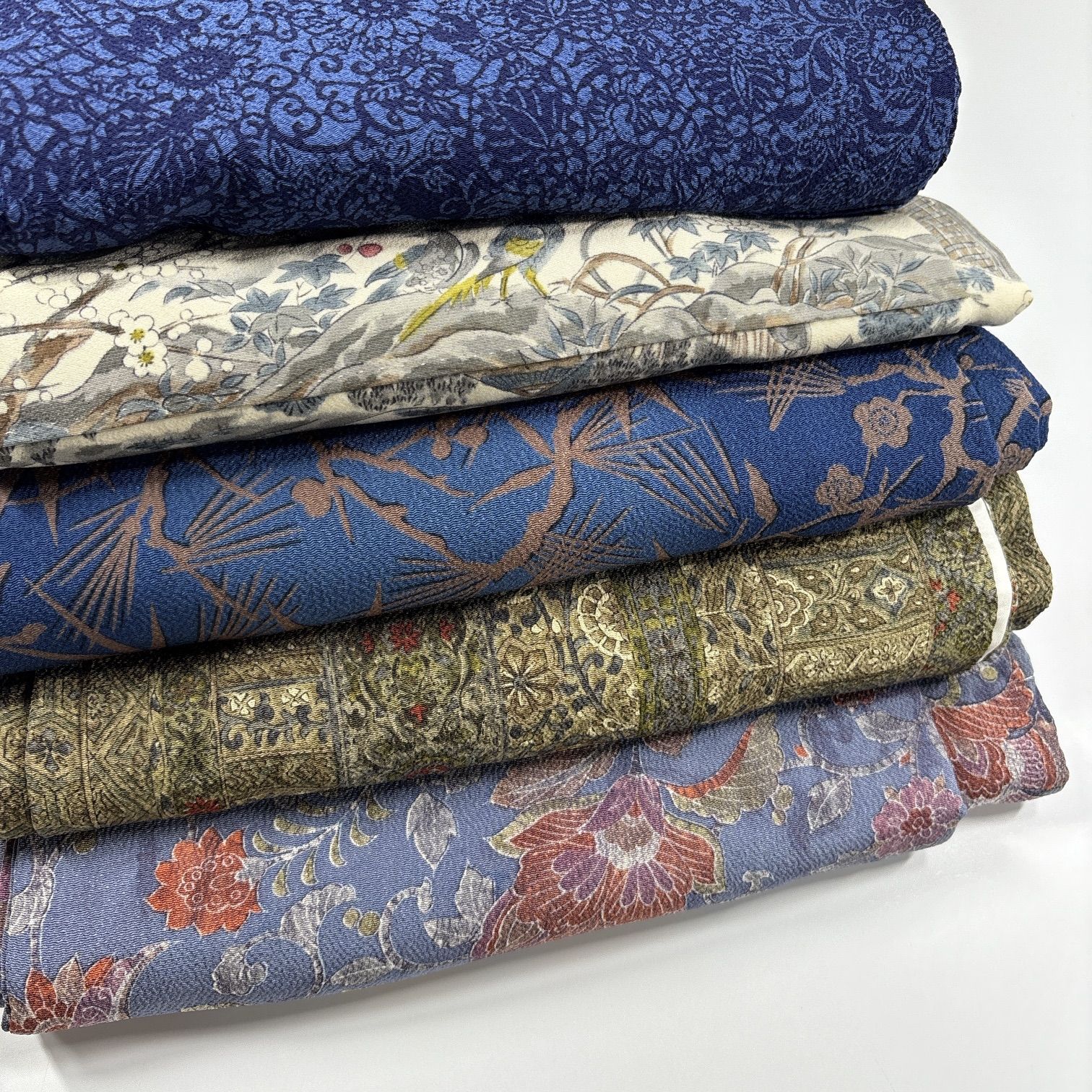 H458☆送料込み❣️小紋 着物 5枚 まとめ売り❣️ 小紋 5枚 正絹 着物まとめ売り 同梱購入歓迎 リメイク用 着付け練習用
