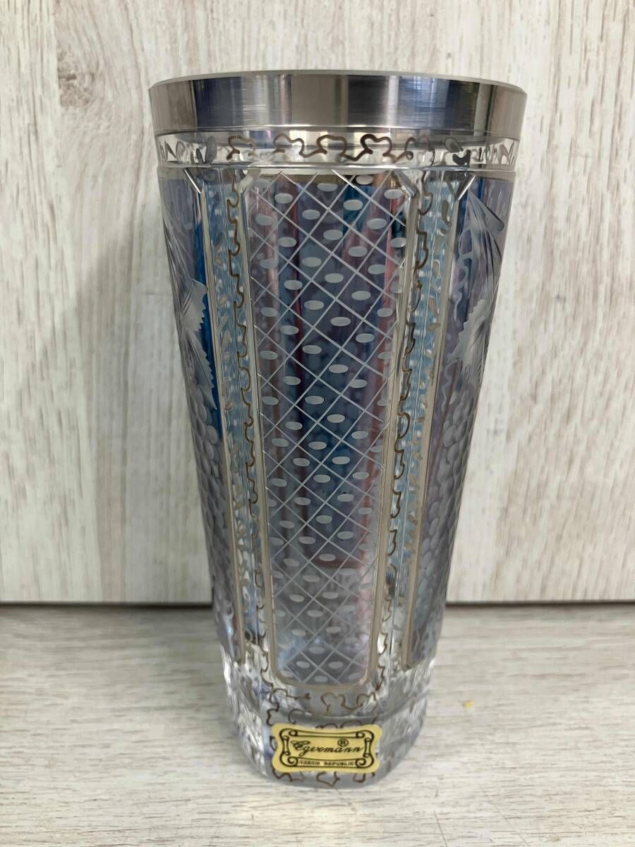 エーゲルマン ボヘミアングラス ブループラチナ グラス 食器 高さ約13 5 cm 箱有り