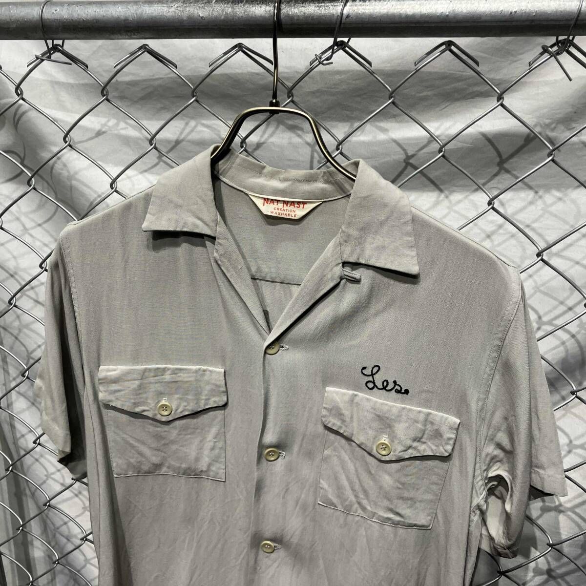 50s NAT NAST ボーリングシャツ グレー ナットナスト - メルカリ