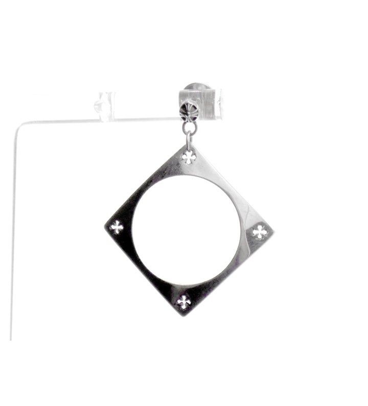 クロムハーツ CHROME HEARTS × ケイトハドソン KATE HUDSON SQUARE CIRCLE KH DROP スクエア サークル ドロップ シルバー ピアス 46203