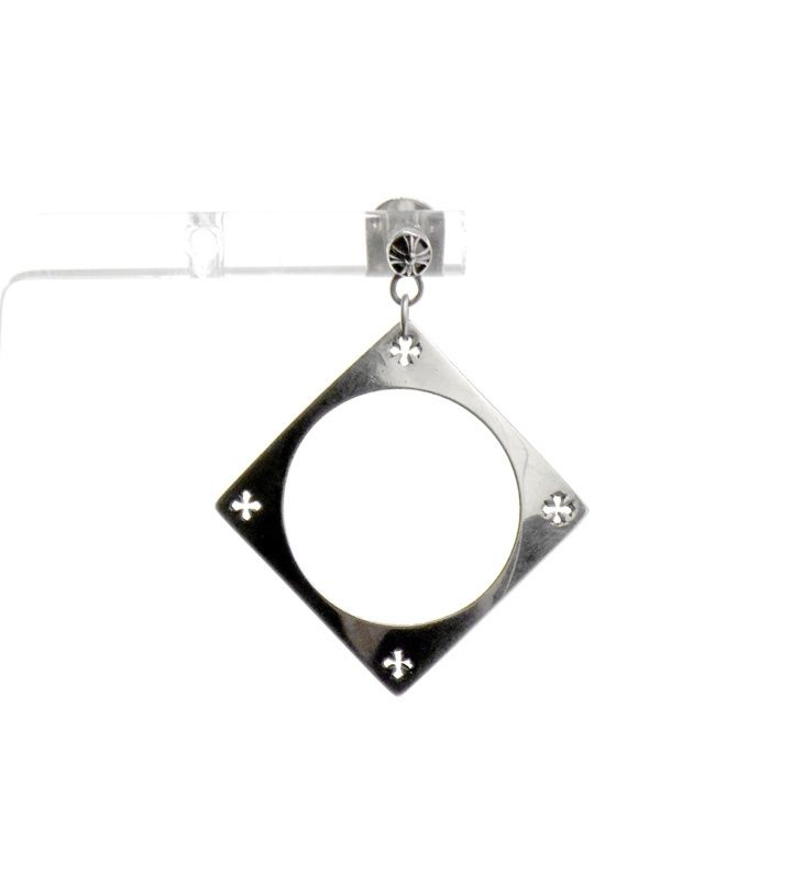 クロムハーツ CHROME HEARTS ケイトハドソン KATE HUDSON SQUARE CIRCLE KH DROP スクエア サークル ドロップ シルバー ピアス 46203