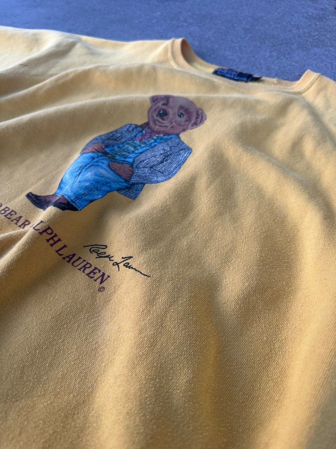 90s POLO Ralph Lauren ポロベア スウェット イエロー 注文