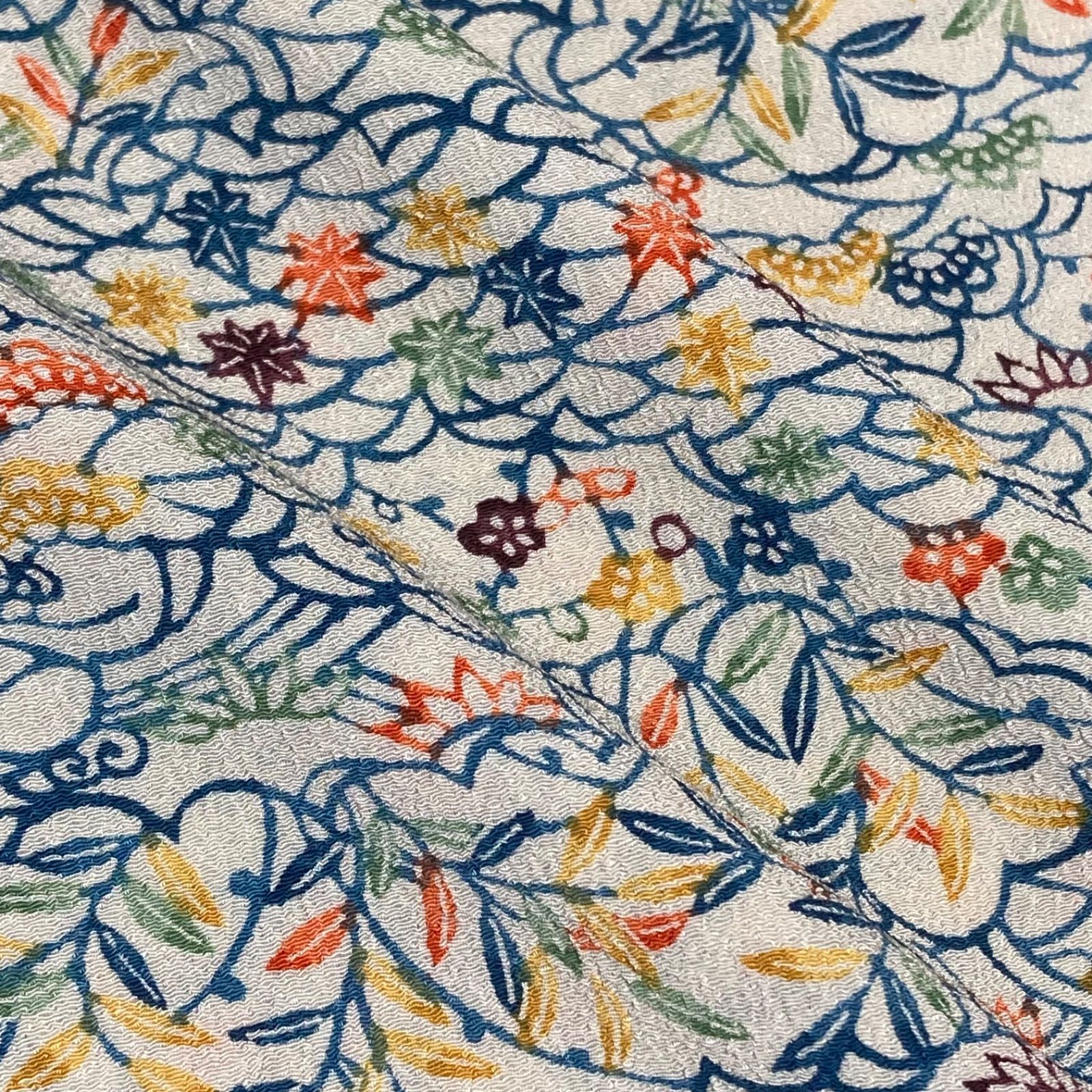 着物と帯オレンジ y119◾️割と綺麗なポリエステル化繊着尺反物5点