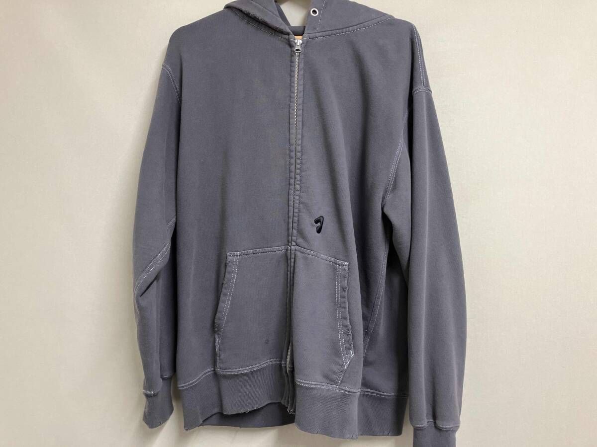 JieDa ジエダ PIGMENT J LOGO ZIP UP HOODIE グレー