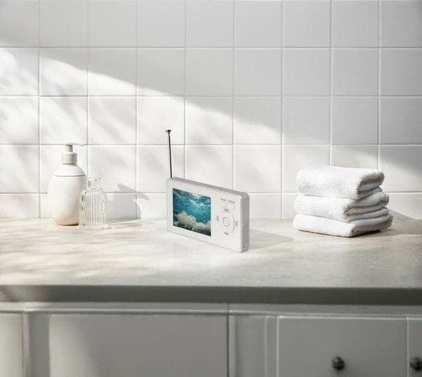 お風呂や洗面所、キッチンなどで使える防水テレビアウトドアに便利な防水