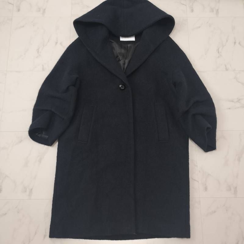 Lallia Mu ラリアムー ビッグカラースライバーコート ネイビー 38 M