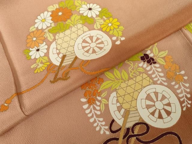 平和屋着物○銀座 志ま亀 訪問着 花車文 金彩 たとう紙付き 正絹 逸品