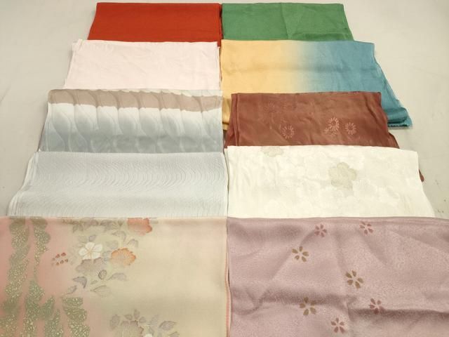 平和屋着物★和装小物　帯揚げ10枚セット　正絹　逸品　DAAZ1611xg 平和屋着物☆和装小物 帯揚げ10枚セット 正絹 逸品 DAAZ1611xg
