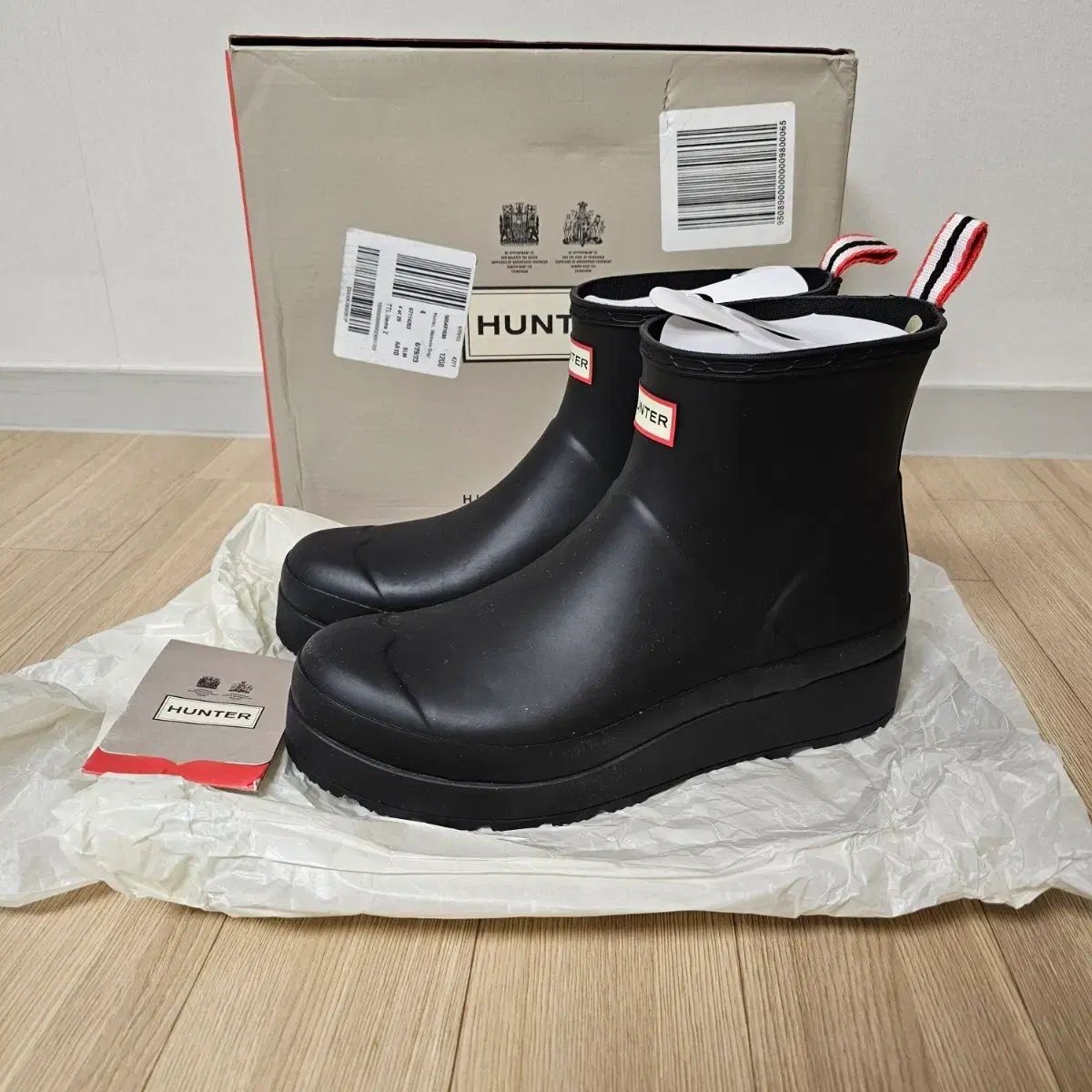 280 新商品 ハンター プレイ ショート レインブーツ 長靴 防寒靴 ブラック