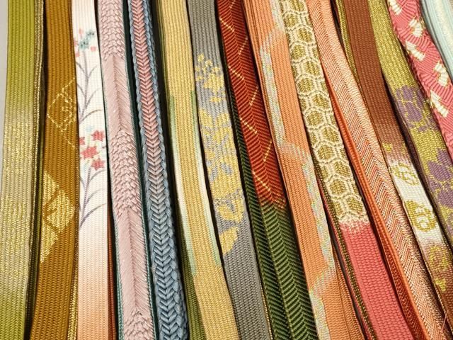 平和屋着物●和装小物　帯締め20本セット　高麗組　笹浪組　ラメ糸　金糸　逸品　DAAV8241zzz 平和屋着物○和装小物 帯締め20本セット 高麗組 笹浪組 ラメ糸 金糸
