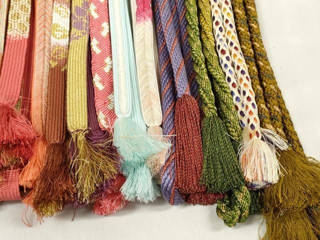 平和屋着物●和装小物　帯締め20本セット　高麗組　笹浪組　ラメ糸　金糸　逸品　DAAV8241zzz 平和屋着物○和装小物 帯締め20本セット 高麗組 笹浪組 ラメ糸 金糸