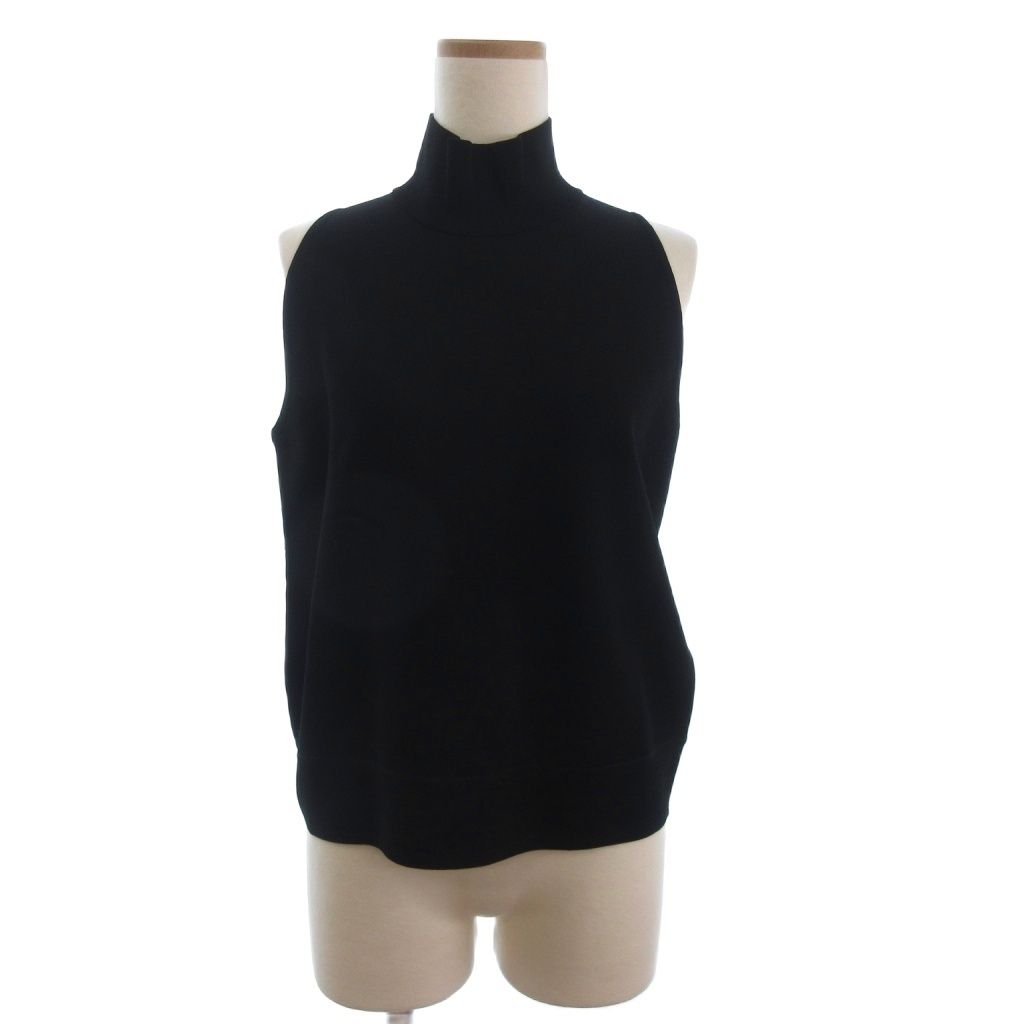 【中古】マックスマーラ MAX MARA 美品 ニットベスト プルオーバー ハイネック 無地 黒 ブラック L レディース マックスマーラ MAX MARA 美品 ニットベスト プルオーバー ハイネック